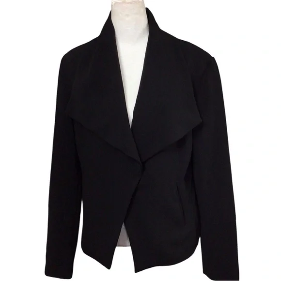 Anthropology Greylin Black Blazer with Waterfall Collar EUC size Medium - Picture 2 of 7